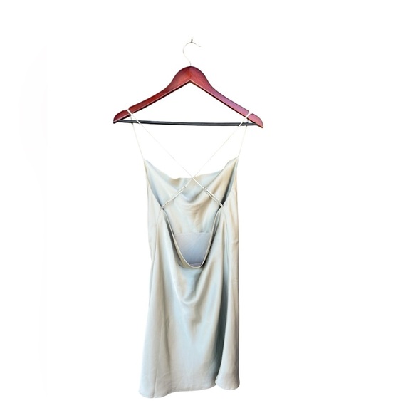 Reset By Jane Kira Cowl Neck Sleeveless Satin Slip Dress Open Back Small Wedding - Picture 11 of 14